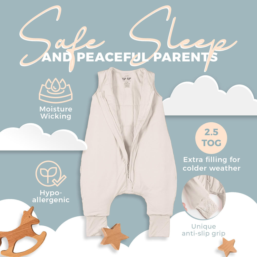 Nyte Nyte Baby 2.5TOG sleep sack back view keeps baby warm with breathable fit.