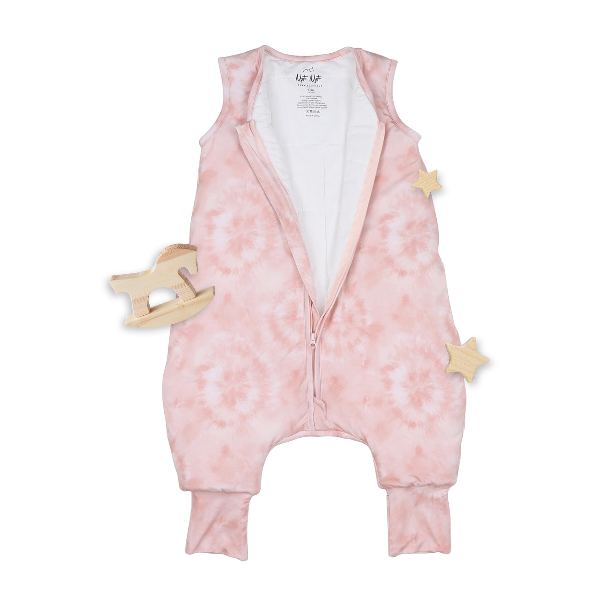 Nyte Nyte Baby Frosty Peach Sleep Sack for toddlers 18–36 months, breathable and cozy.