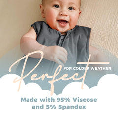 Nyte Nyte Baby sleepsack gray with adjustable feet cuffs for growth.