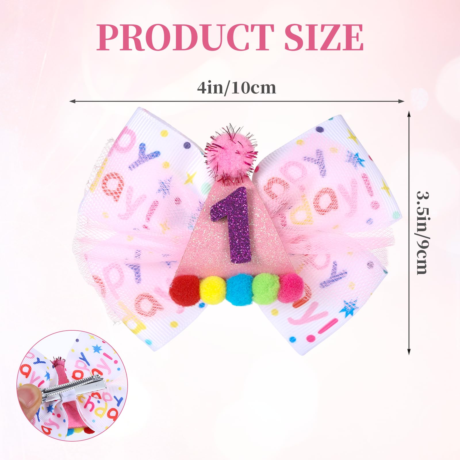 NYTGAH sprinkle bow clip is perfect for birthday photos and outfits.