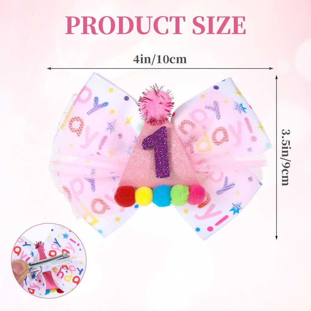 NYTGAH sprinkle bow clip is perfect for birthday photos and outfits.
