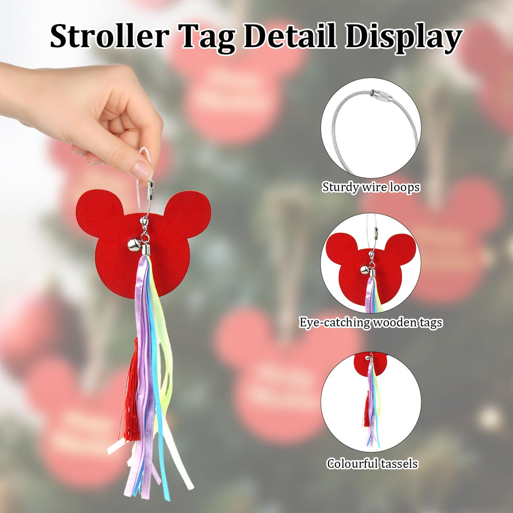 NZELSW wooden pendants with bright ribbons enhance stroller visibility