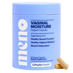 O Positiv MENO bottle pours for easy daily intake and routine use.