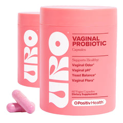 O Positiv URO bottle and capsules for daily vaginal health support.