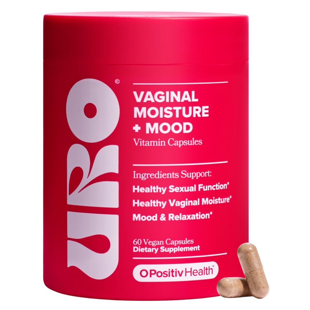 O Positiv URO bottle pour showing easy daily dosing for vaginal moisture support.