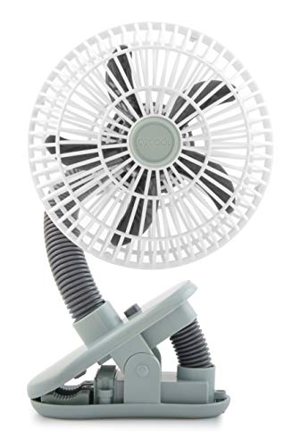 O2COOL clip-on fan mounted on crib provides gentle airflow for naps