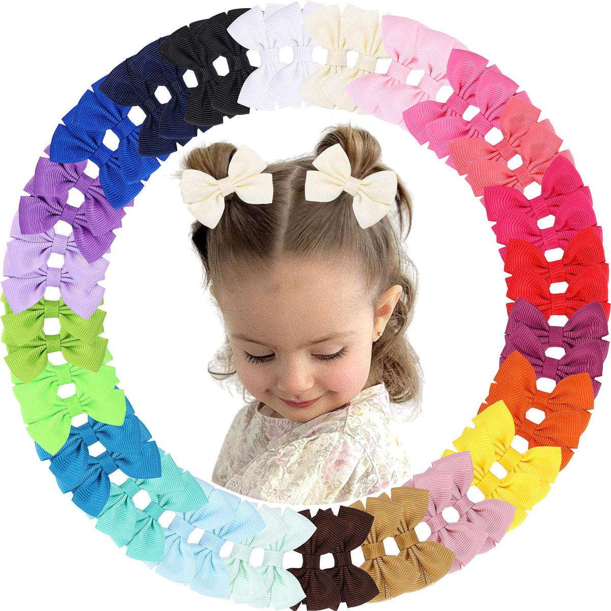 OAOLEER 48pcs baby hair clips 2inch for gentle hold on delicate baby hair