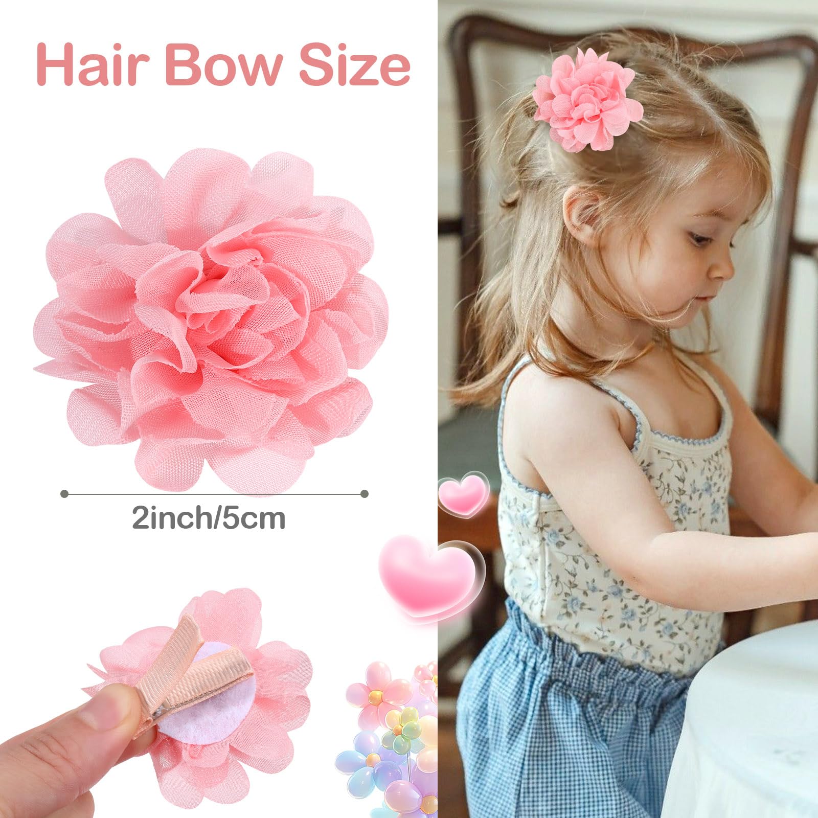 OAOLEER flower bow clip pairs add cute accent to daily outfits.