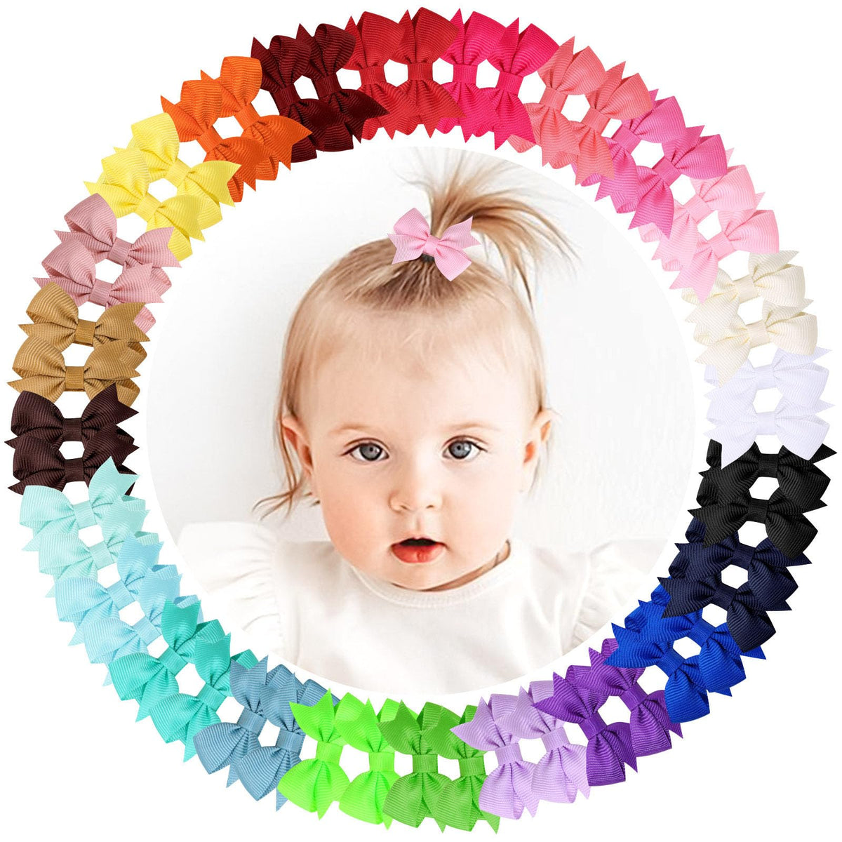 OAOLEER fully lined 2-inch baby hair clip set keeps fine hair in place and adds color.
