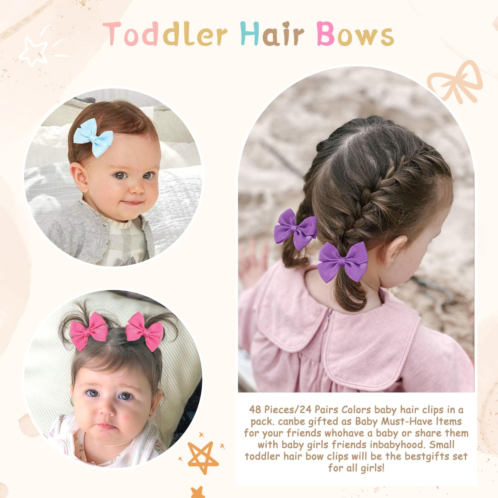 OAOLEER girls hair bow clip closeup highlights tiny details and quality