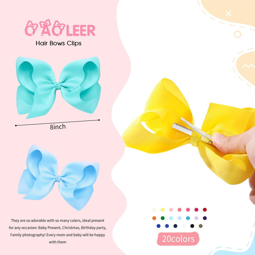 OAOLEER grosgrain bow with toothed clip, secure for various hair types.