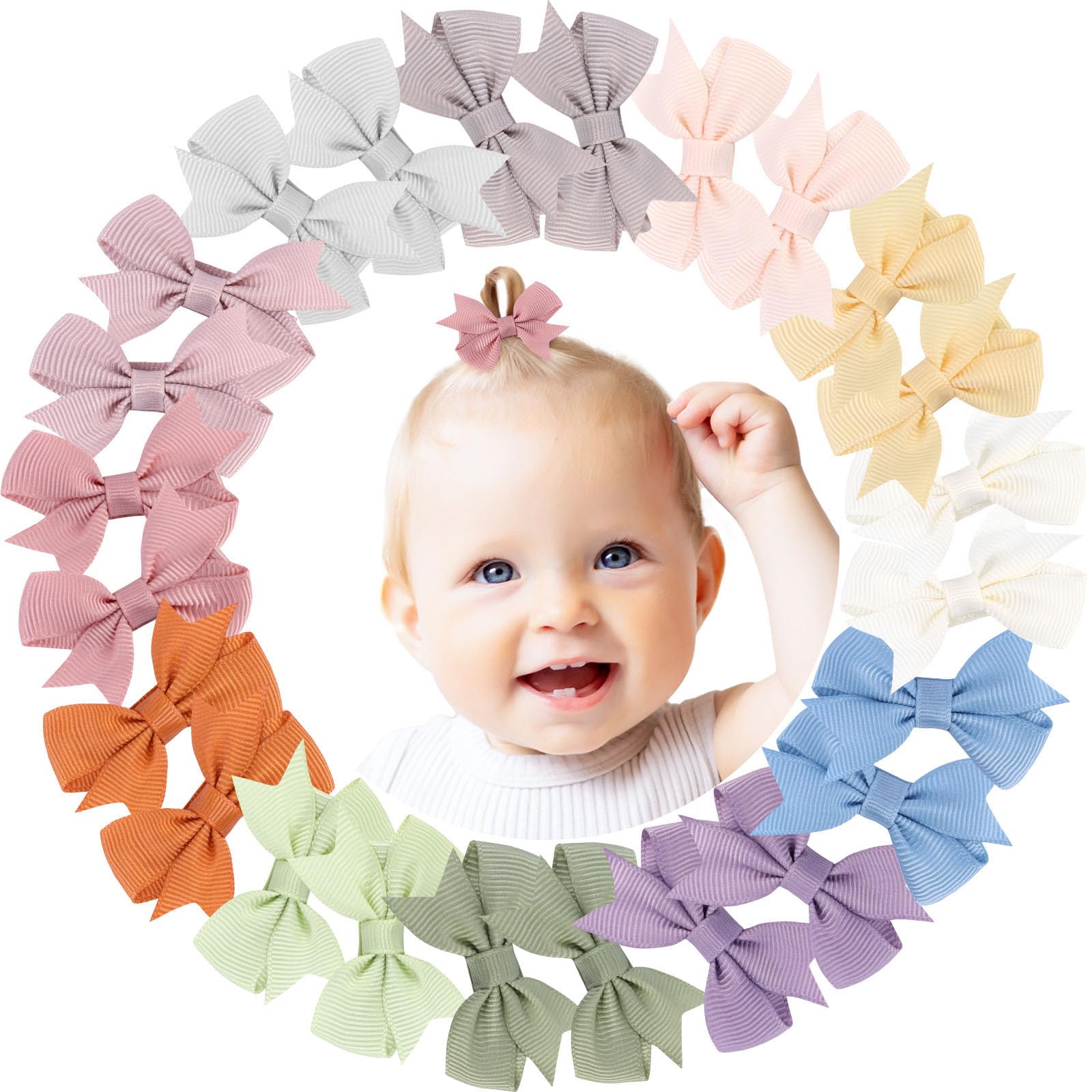 OAOLEER 24pcs 2-inch clips set, gentle on infant hair and durable.