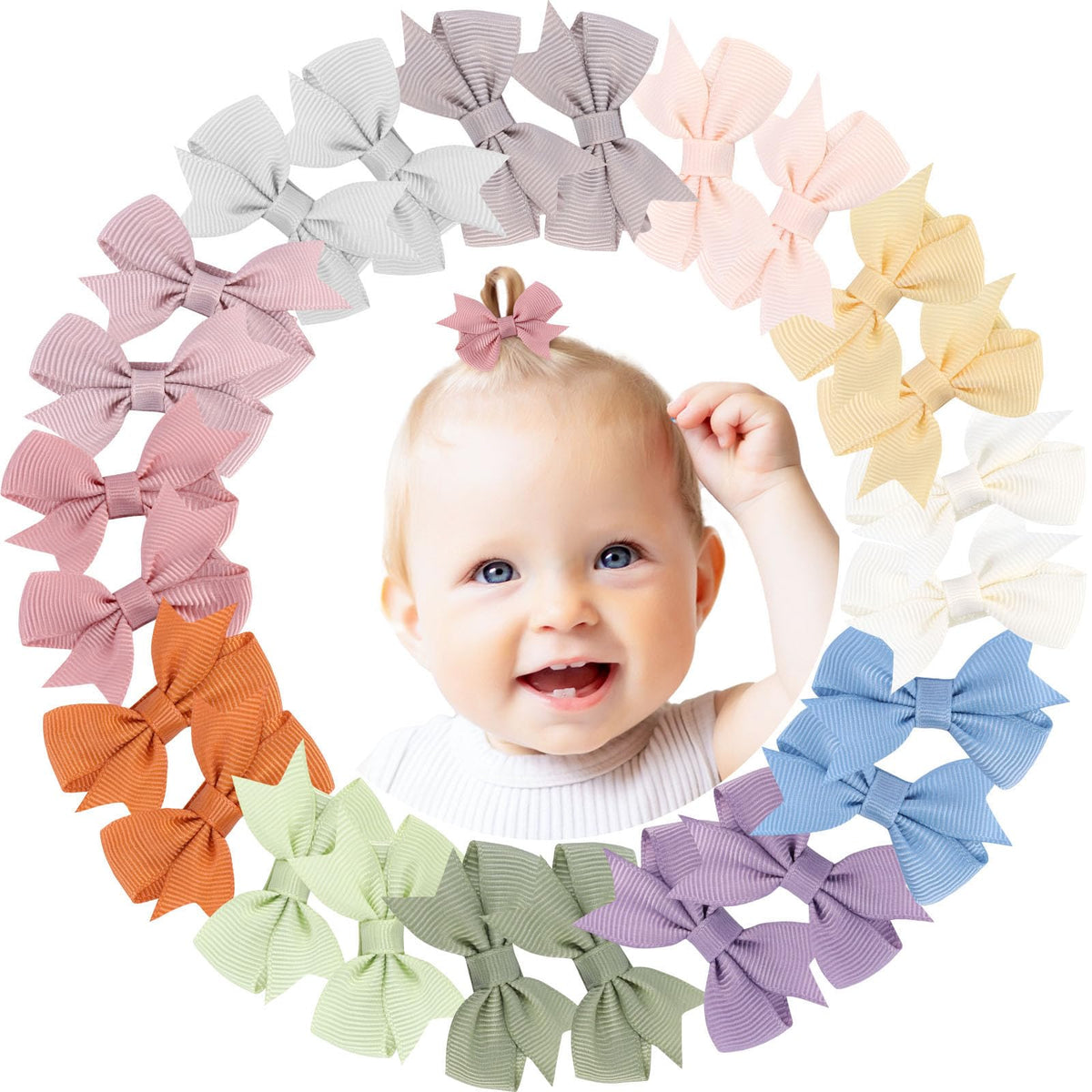 OAOLEER 24pcs 2-inch clips set, gentle on infant hair and durable.