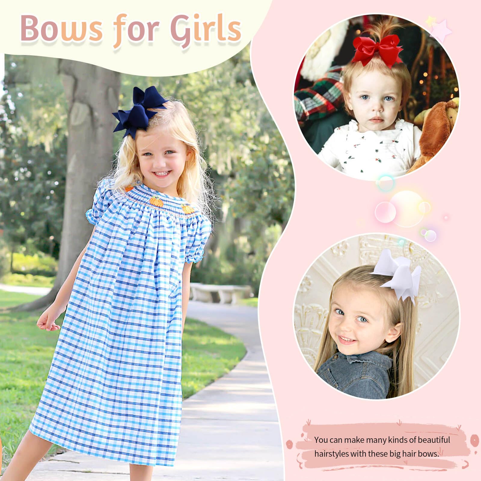 Oaooleer Colorful grosgrain bows ready for daily wear