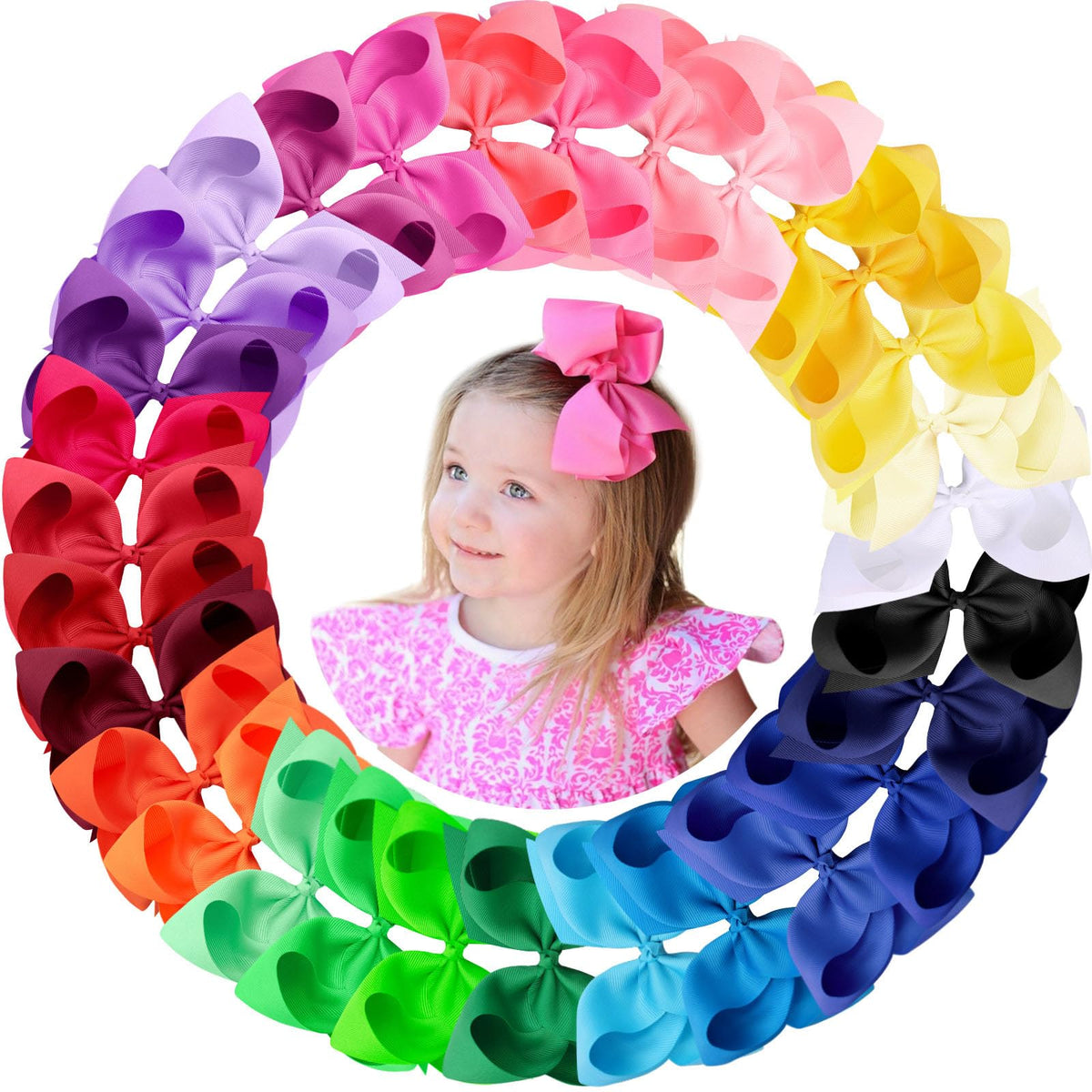 Oaooleer 4 inch grosgrain bows with secure alligator clip for durable wear