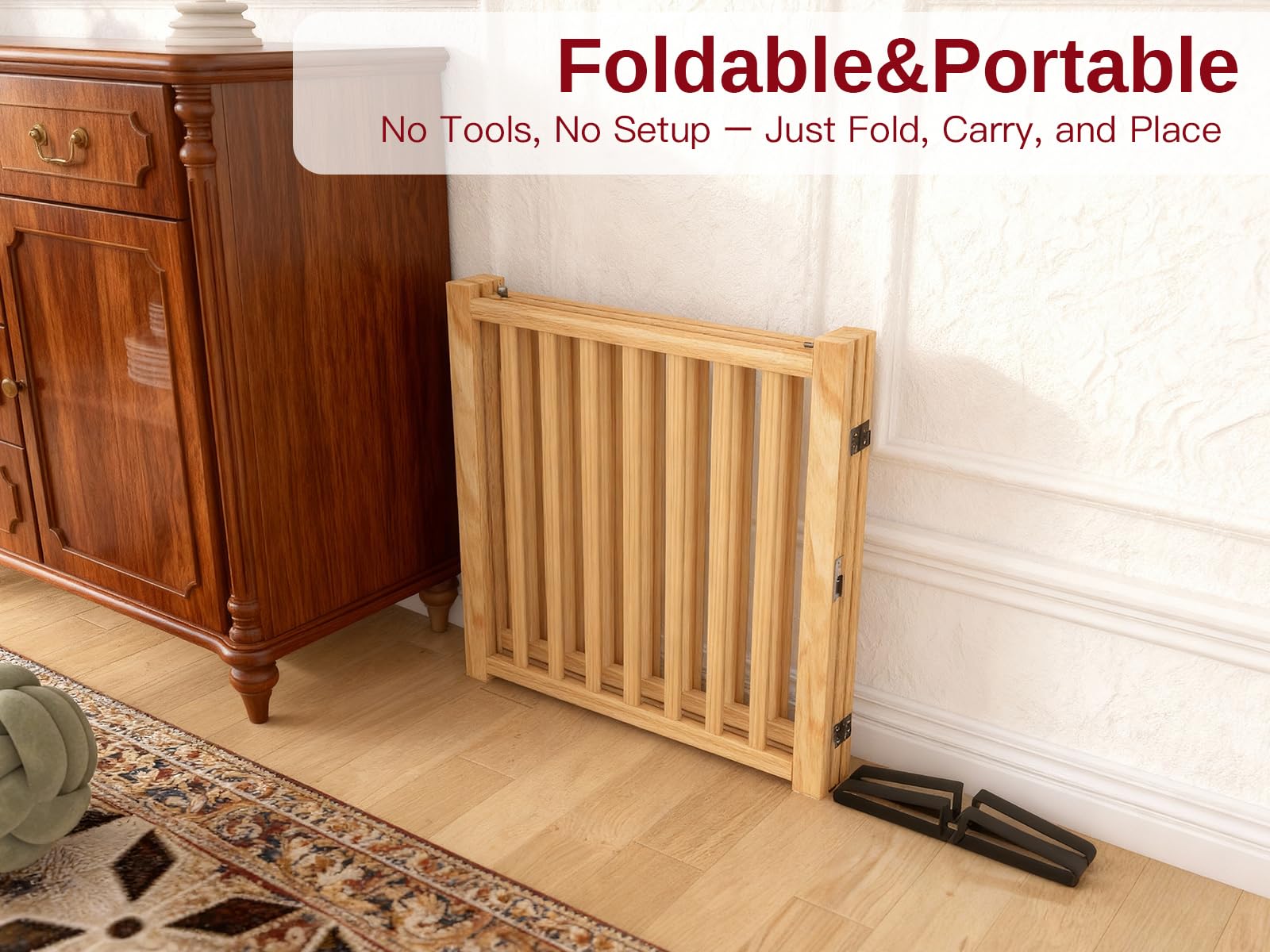 Oapety indoor setup demonstrates simple, portable pet containment.
