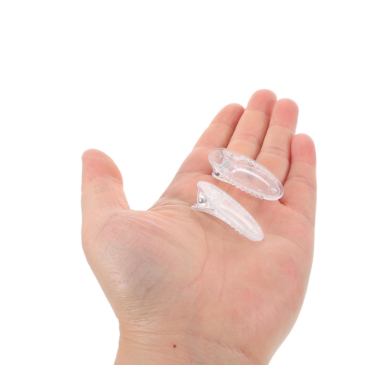 OATIPHO oval transparent clip enhances casual and dressy hairstyles.