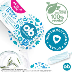 o.b. ProComfort Mini tampons dynamic-fit technology in action for secure protection.