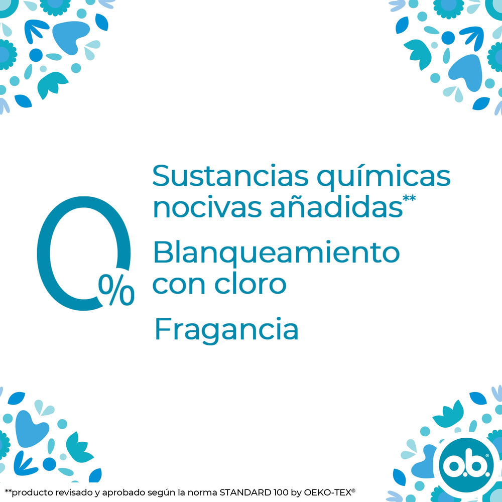 o.b. ProComfort Mini tampons hypoallergenic design for sensitive days.
