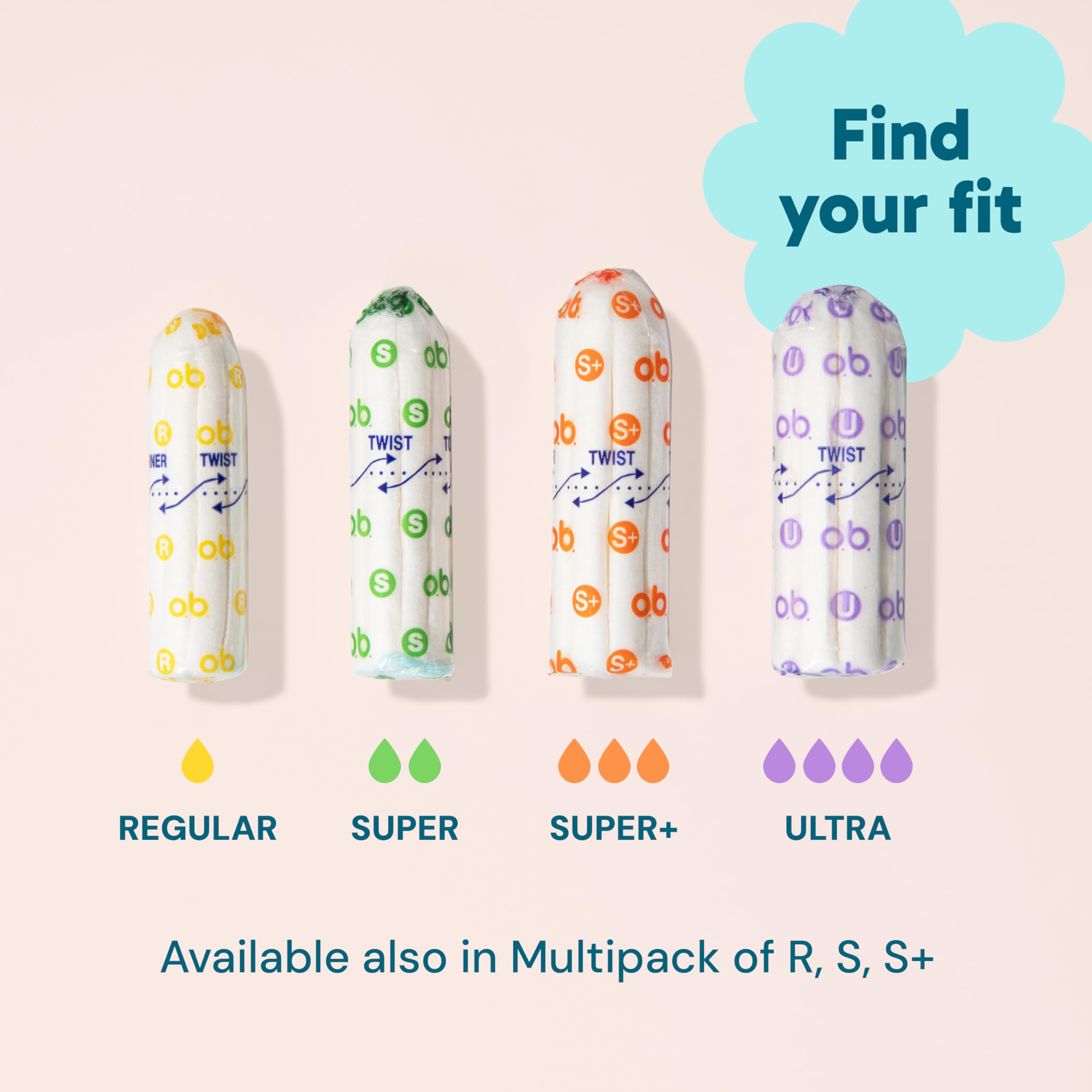 o.b. tampons travel-friendly packaging for easy storage.
