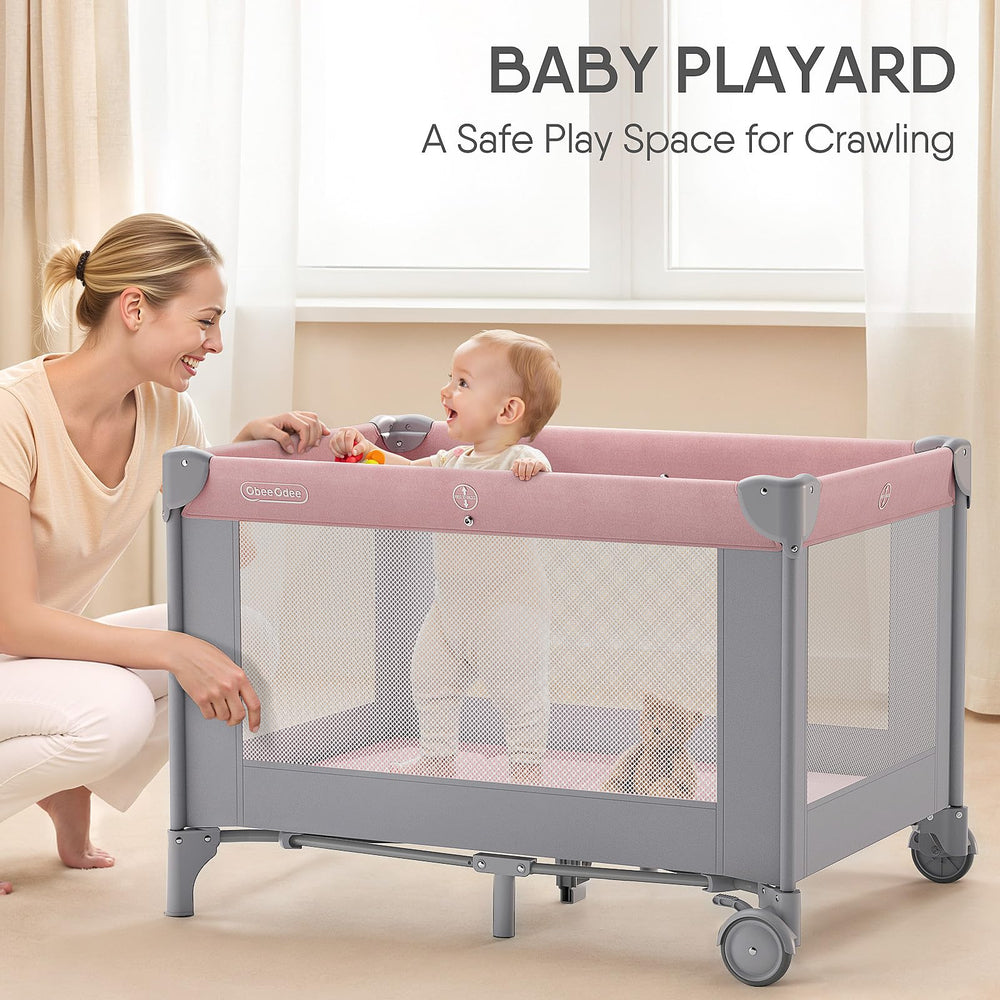 Obbee Odee mesh panel image emphasizes 360-degree airflow for a fresh sleeping environment.