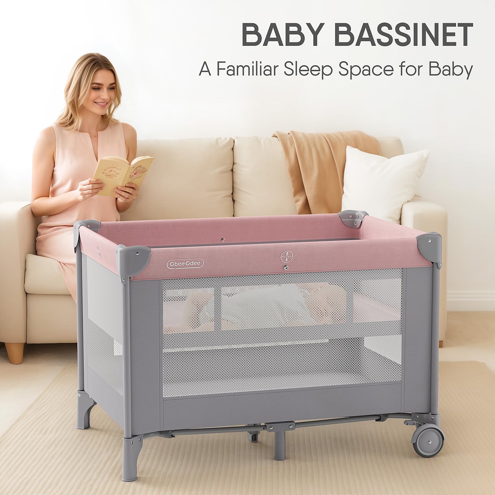 Obbee Odee baby sleeper-nest demonstrates womb-like comfort for longer, calmer newborn sleep.