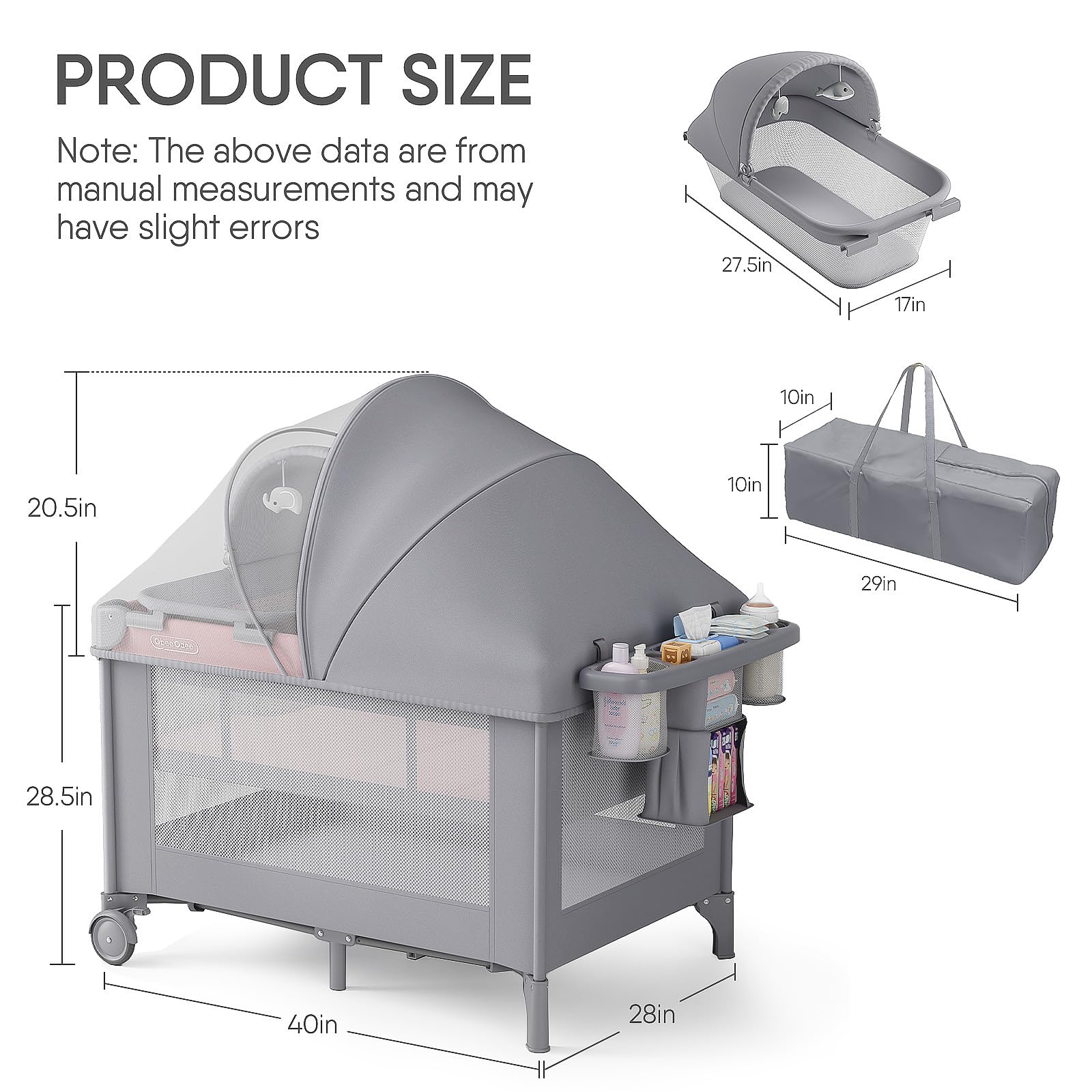 Obbee Odee storage and toys image shows organized essentials and gentle playthings within reach.