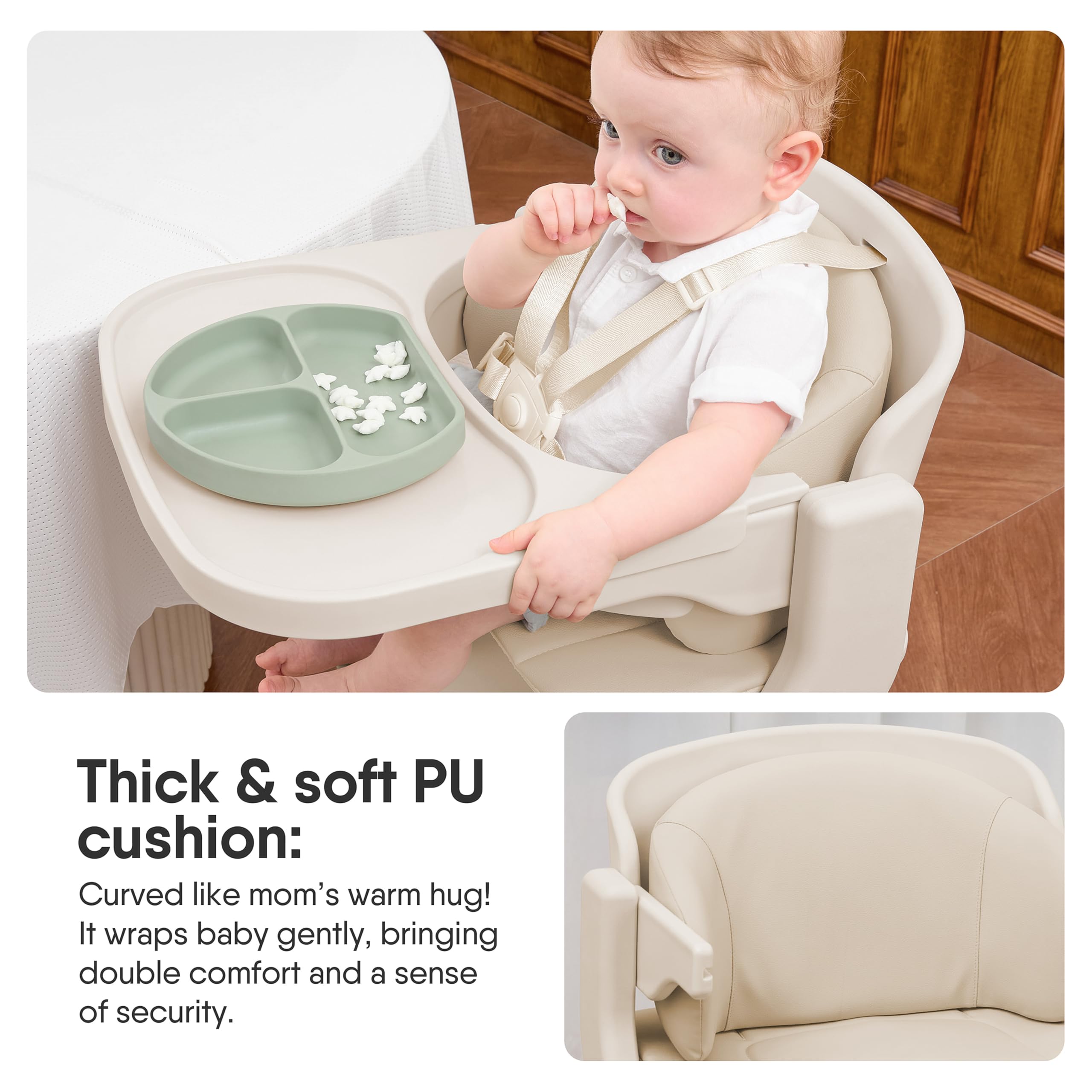 Obbee Odee adjustable seat height—grows with your child.