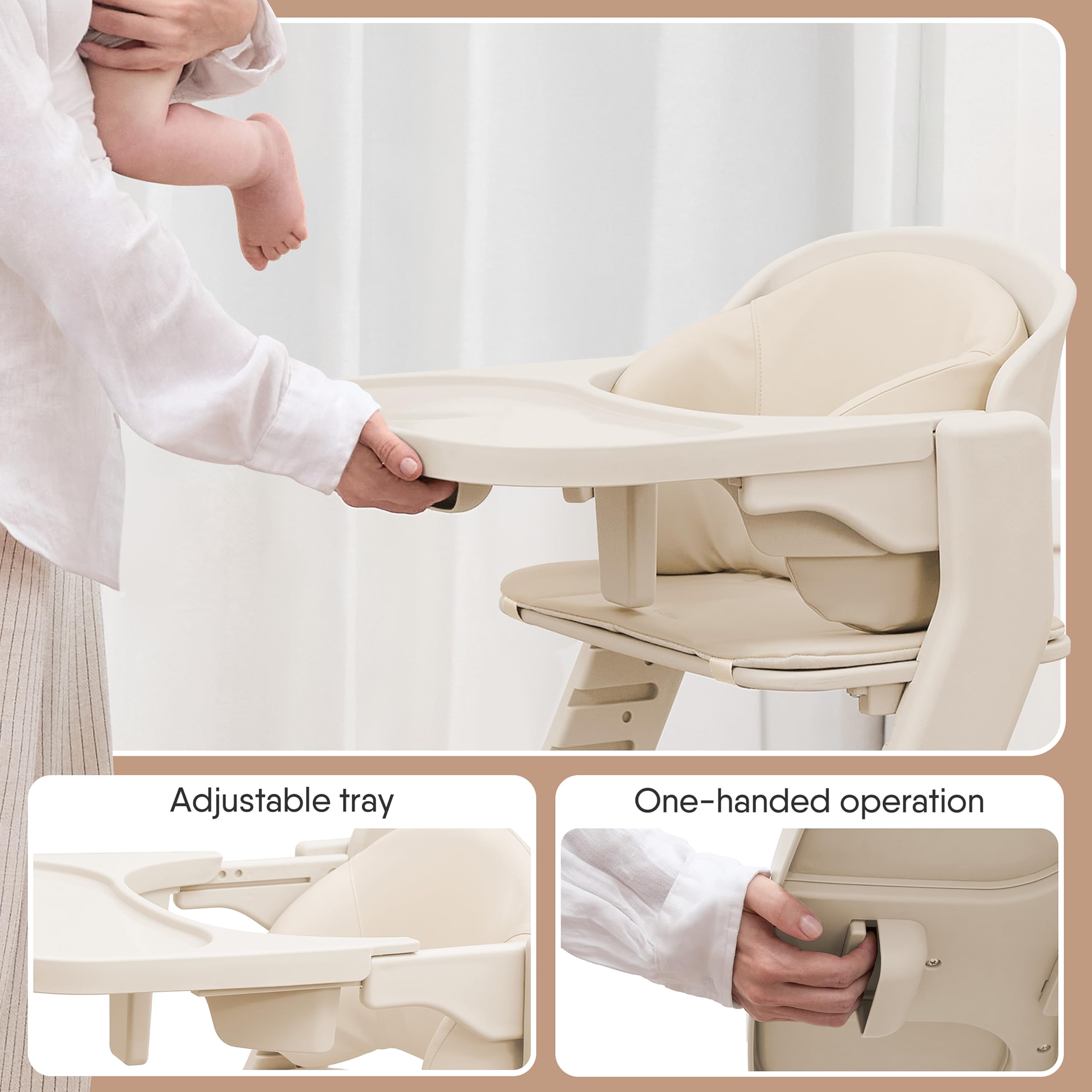 Obbee Odee five-point harness—keeps little one securely seated.