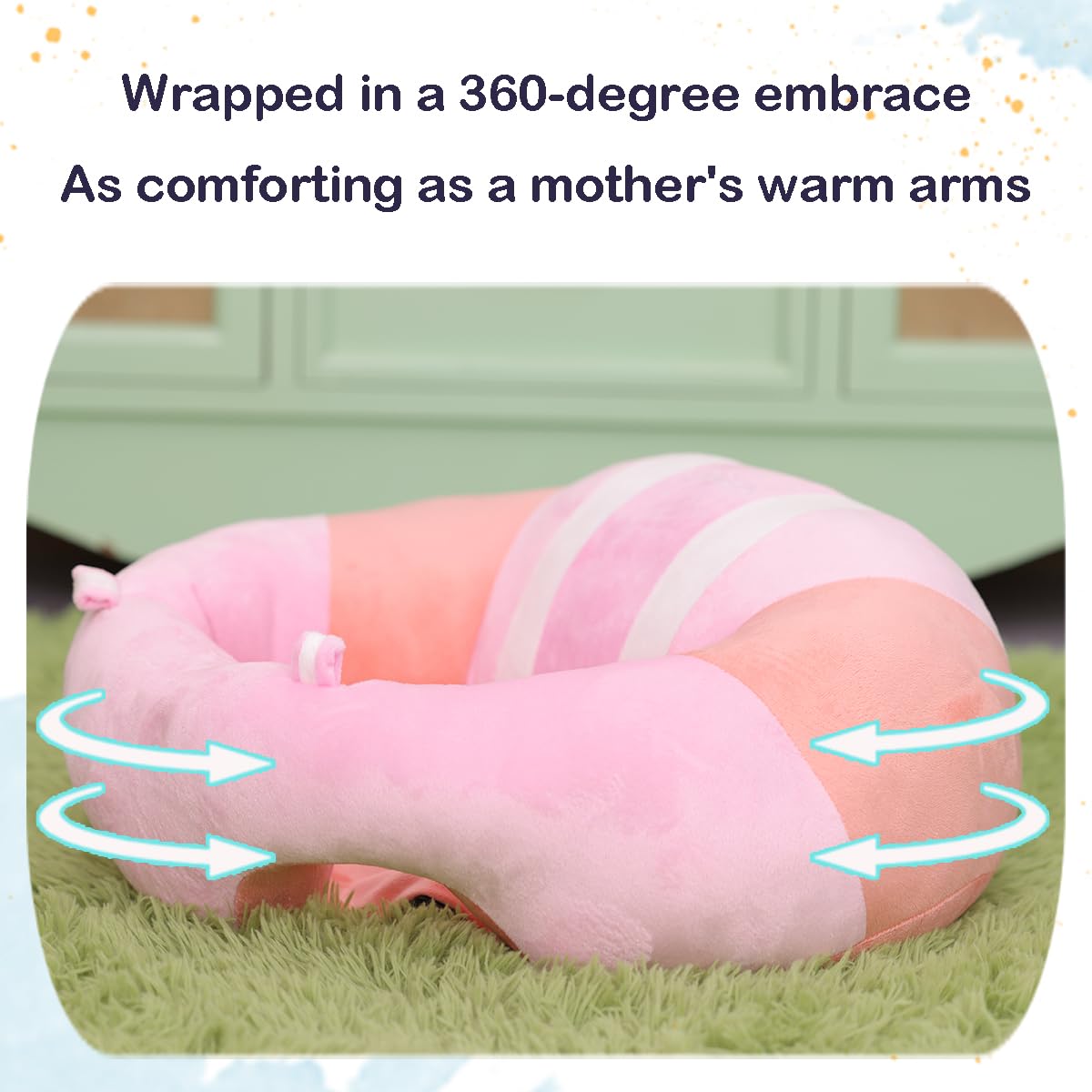 OBBOLO baby seat with soft fabric cover offers gentle, irritation-free skin contact.