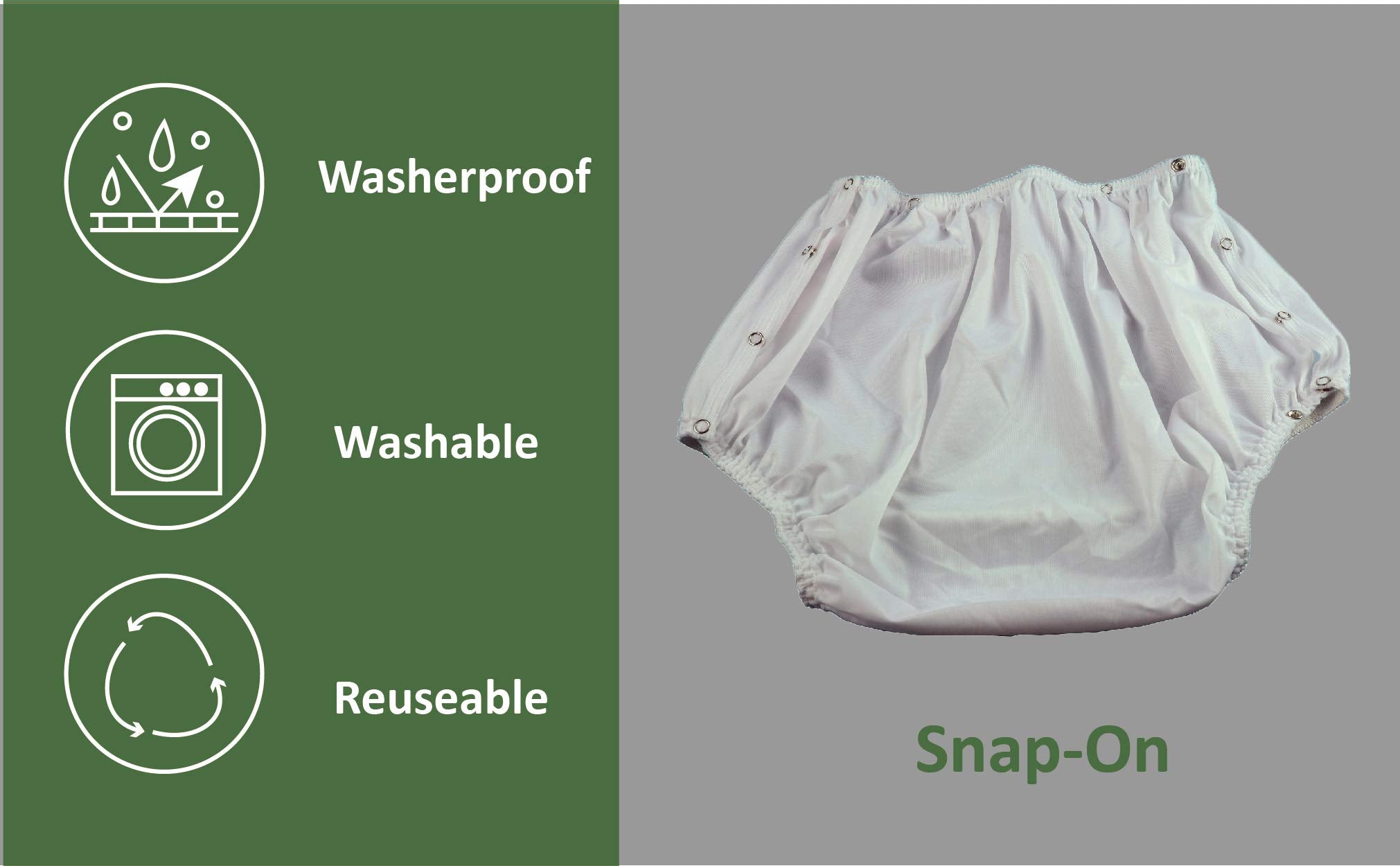 ObboMed MT-3312G compatible with pads and diapers for flexible protection.
