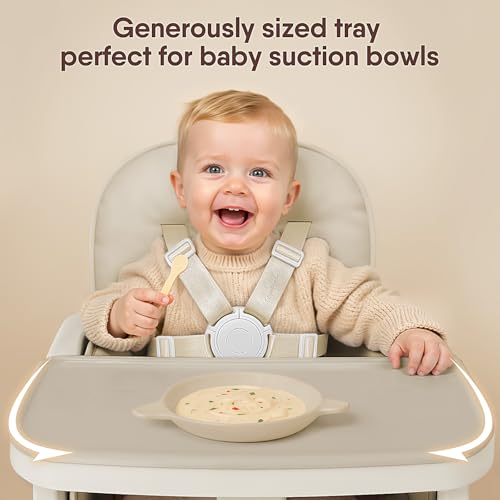 Obee Odee beige high chair with 5-point harness for secure seating