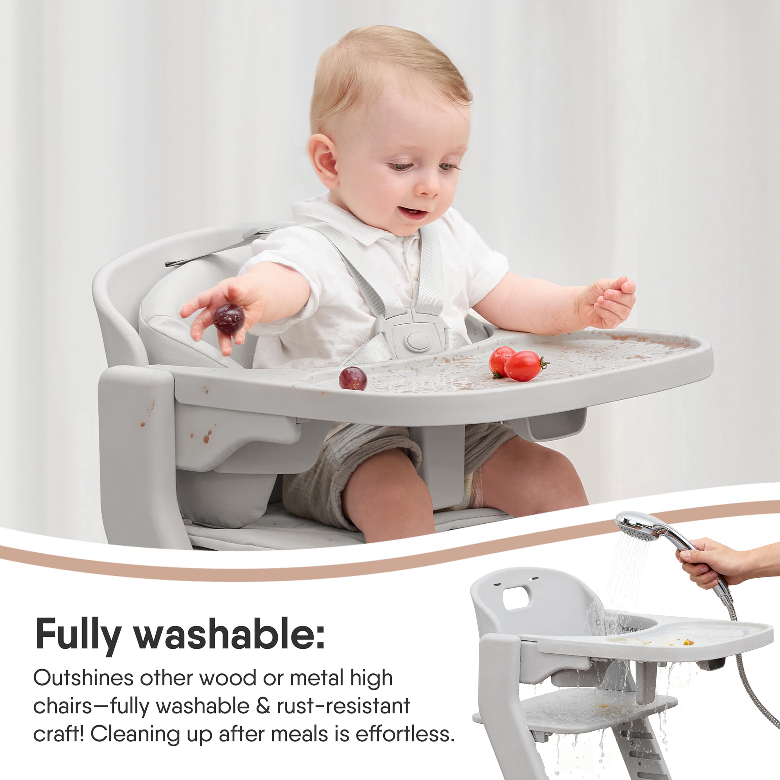 Obee Odee adjustable tray and seat illustrate flexible mealtime fit as your child grows.