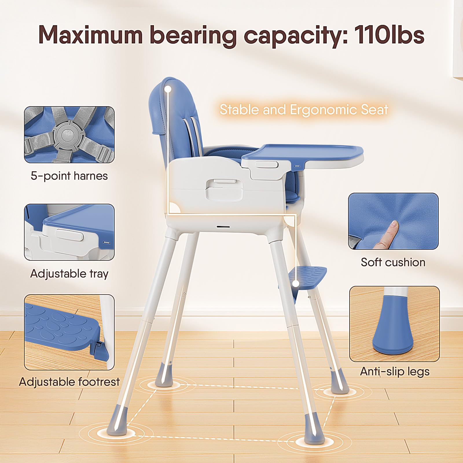 Obee Odee highchair in booster mode for independent dining.