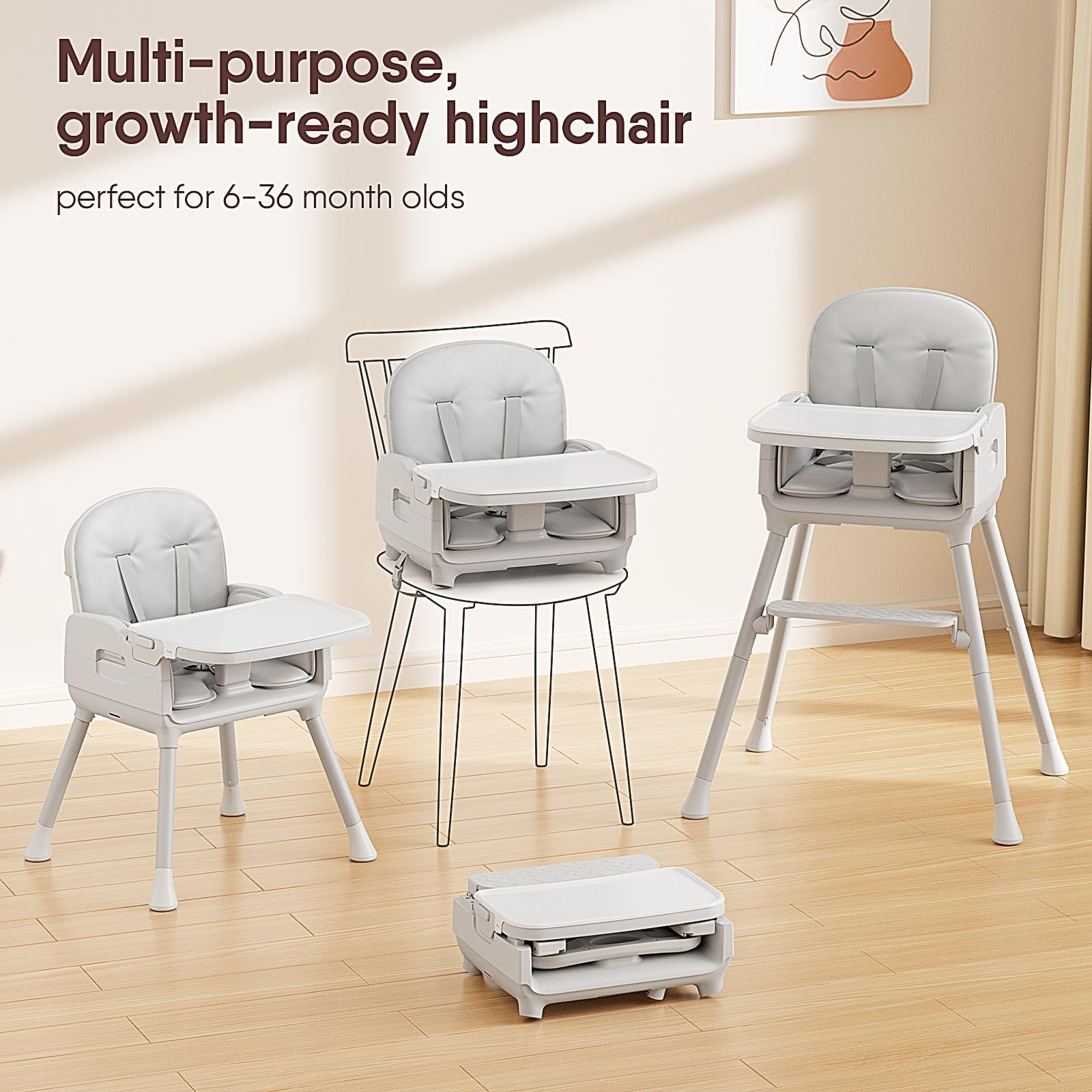 Obee Odee high chair folded compactly for travel and small spaces.