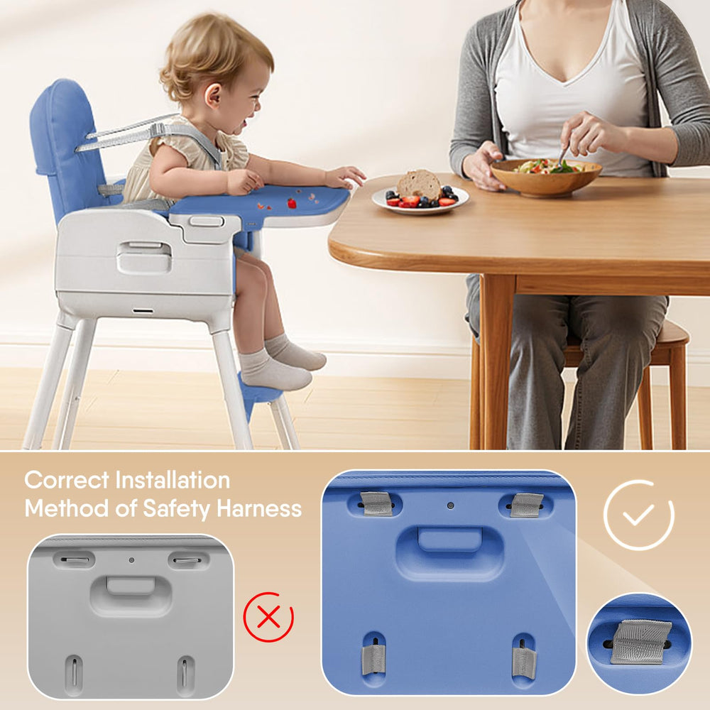 Obee Odee highchair quick tool-free assembly for home or go.