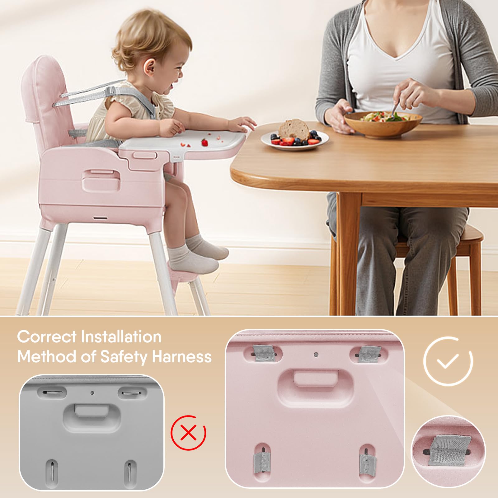 Obee Odee pink tray is dishwasher-safe for quick cleanup after meals.