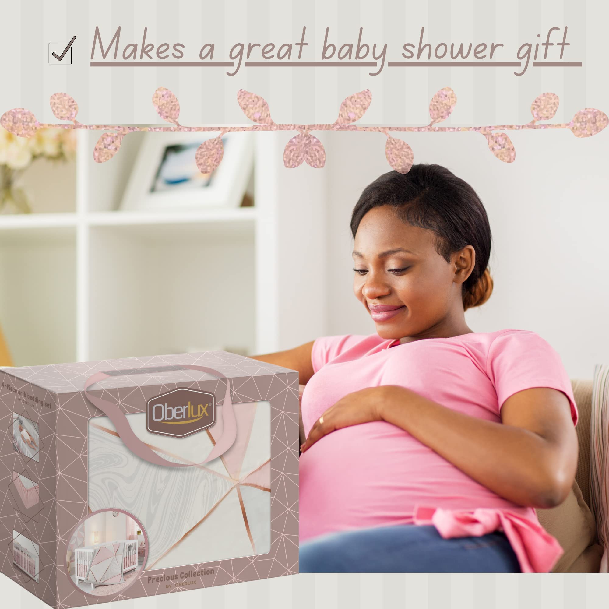 OBERLUX Precious baby on crib serene scene enhances bedtime mood