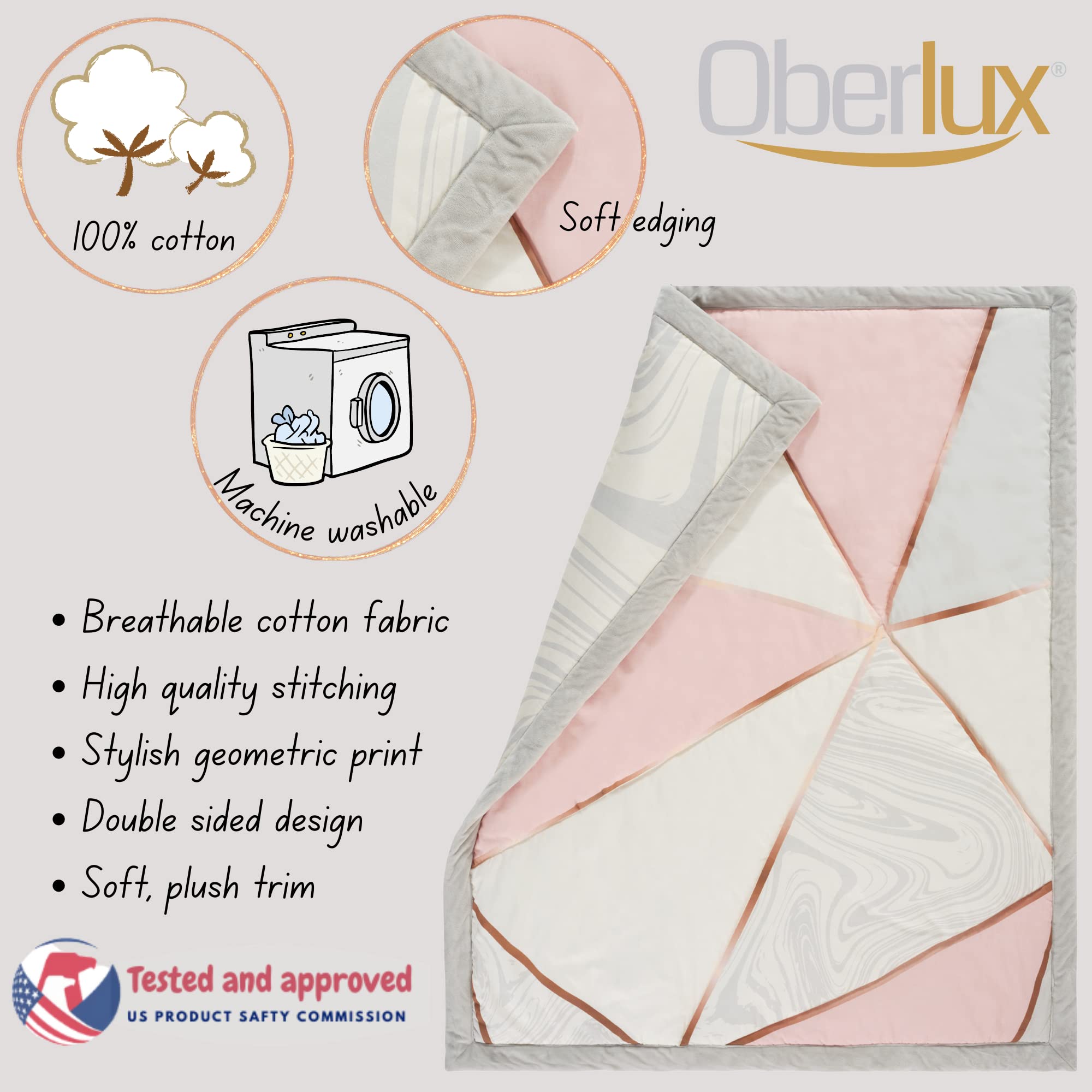OBERLUX Precious crib sheet powder pink gentle color to brighten the nursery