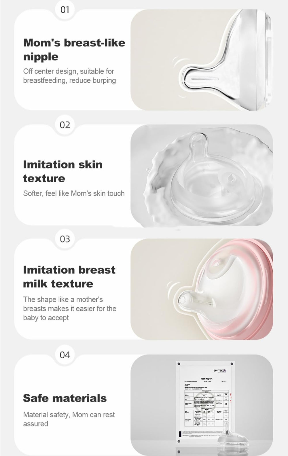 Oberni large flow-rate nipple ideal for older infants.
