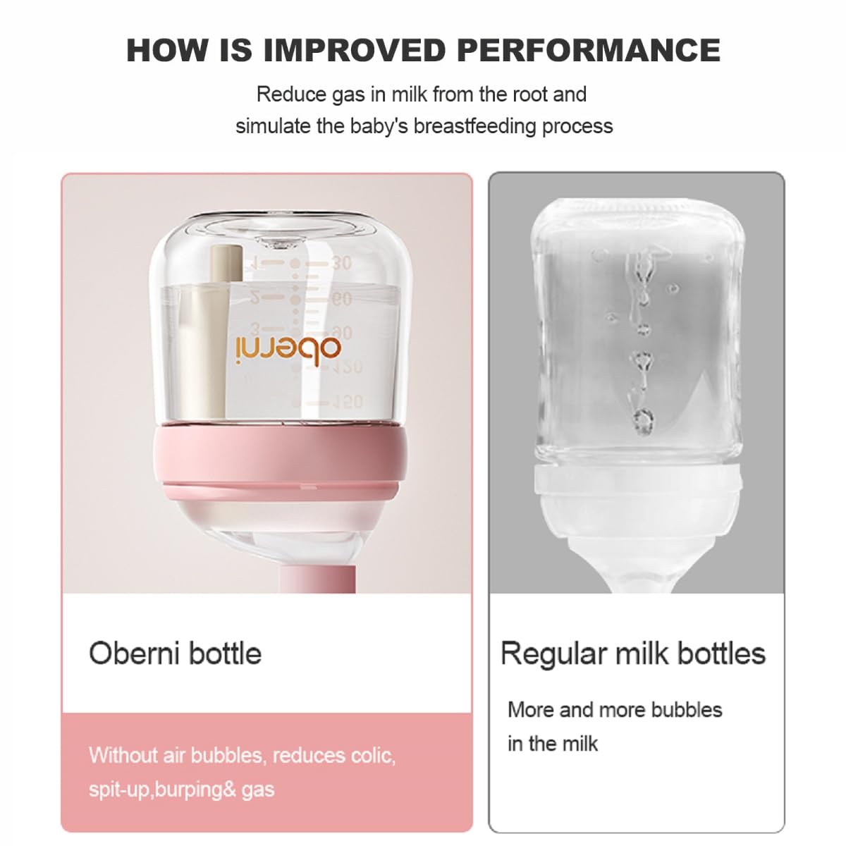 Oberni small flow-rate nipple designed for newborn comfort.