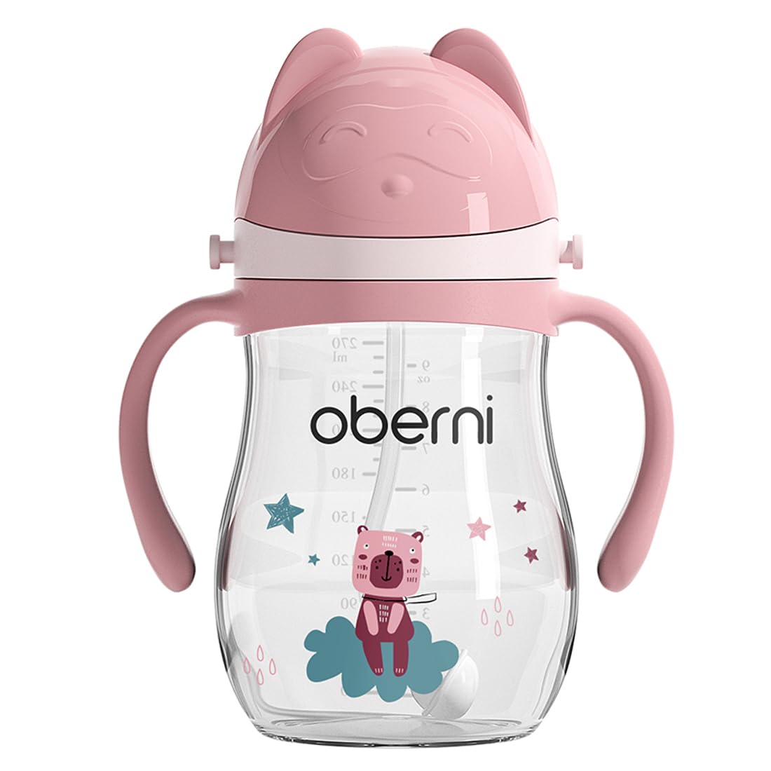 Oberni leakproof sippy cup with weighted straw for versatile sipping angles