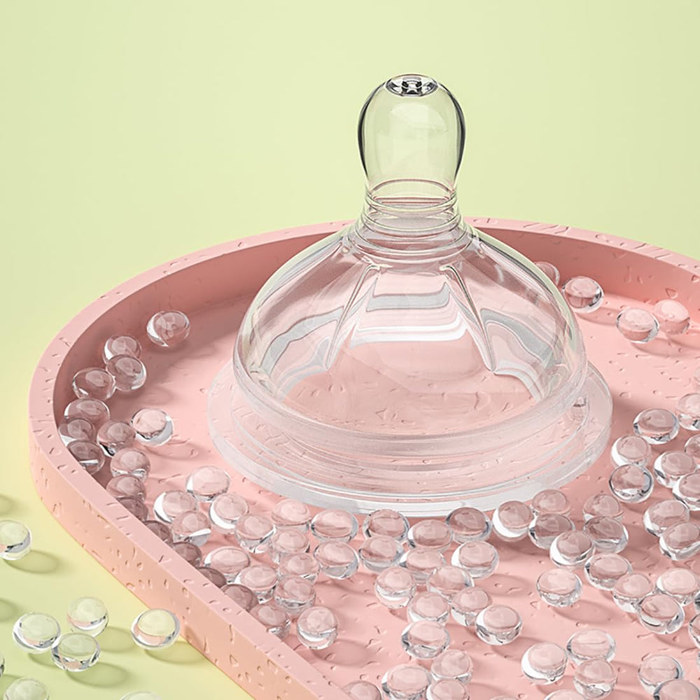 Oberni pink 11-ounce bottle with handle, comfortable for feeding routines.