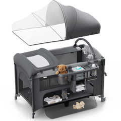 Obee Odee 4-in-1 bassinet in bedside sleeper mode for close nighttime care.