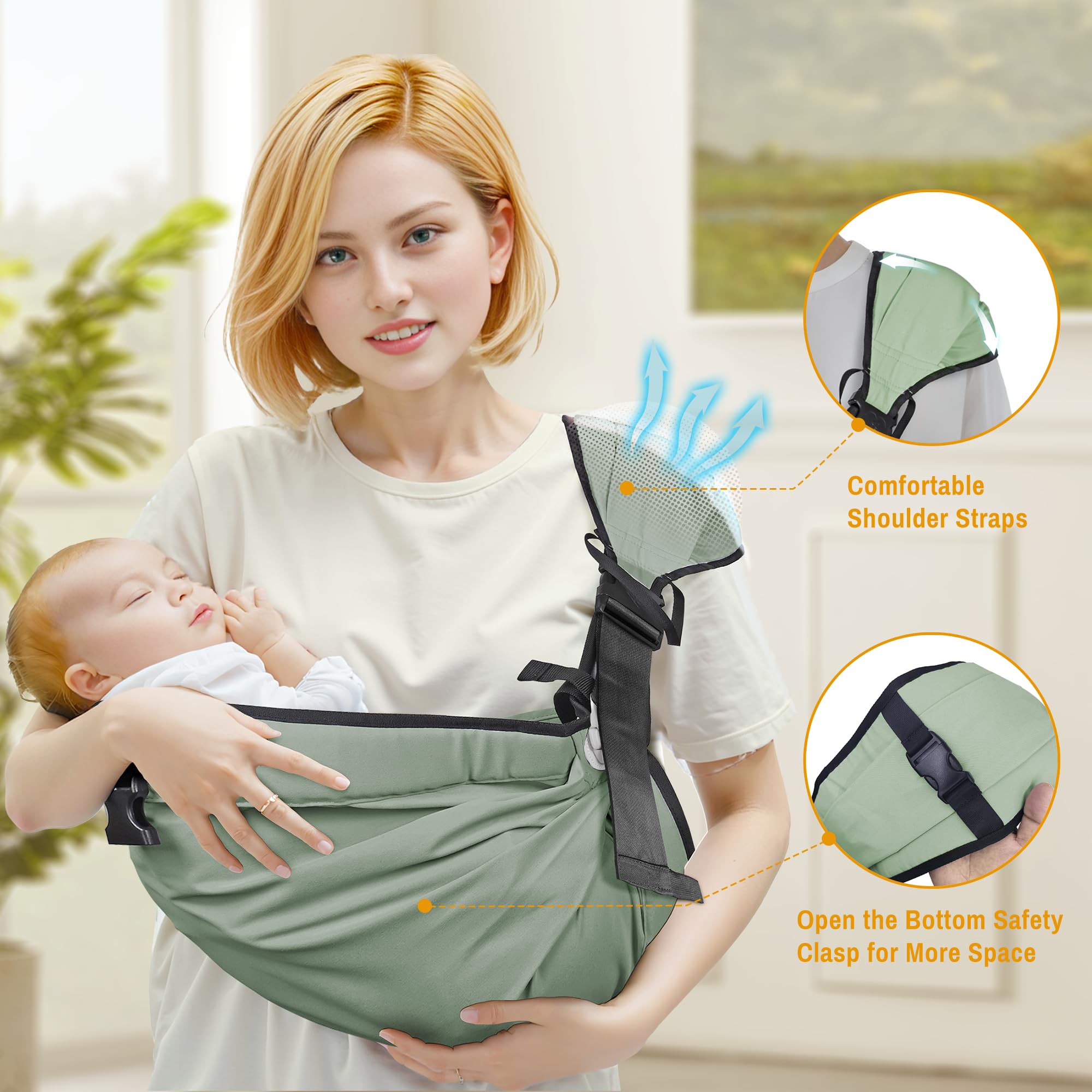 Oblitor baby carrier adjustable shoulder straps optimize growth-phase support.