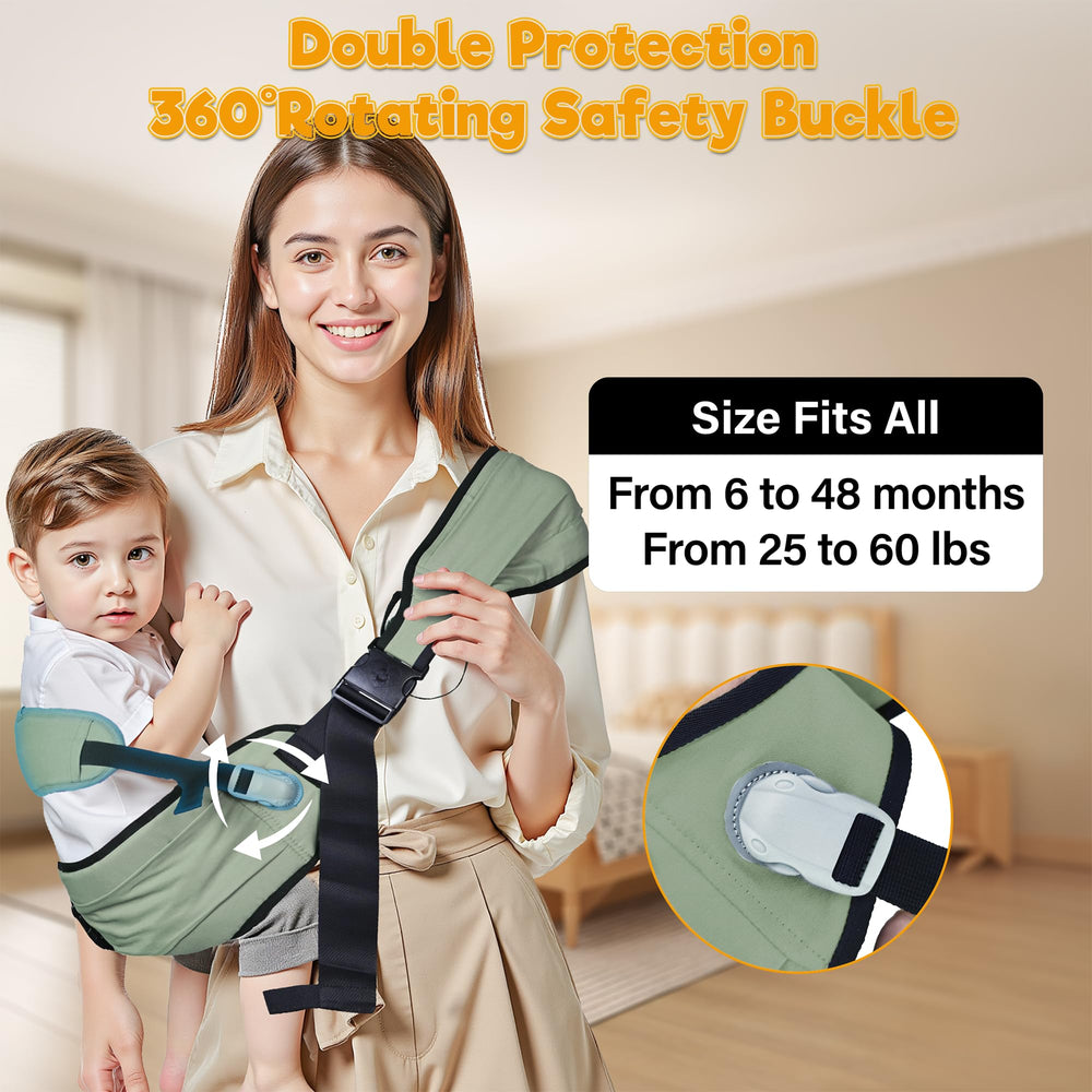 Oblitor baby carrier back view highlights breathable fabric for comfort.