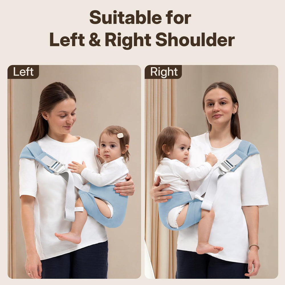 Oblitor carrier shows adjustable left strap for balanced weight distribution.