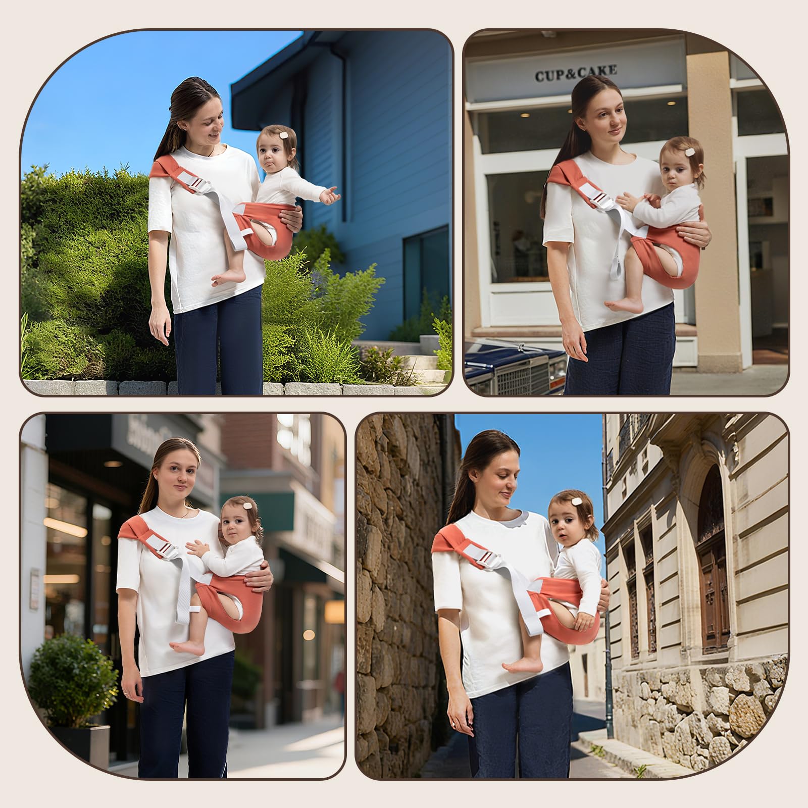 Oblitor toddler carrier hands-free travel use for shopping and parks.