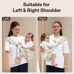 Oblitor carrier with left/right strap adjustment for balanced, comfortable wear