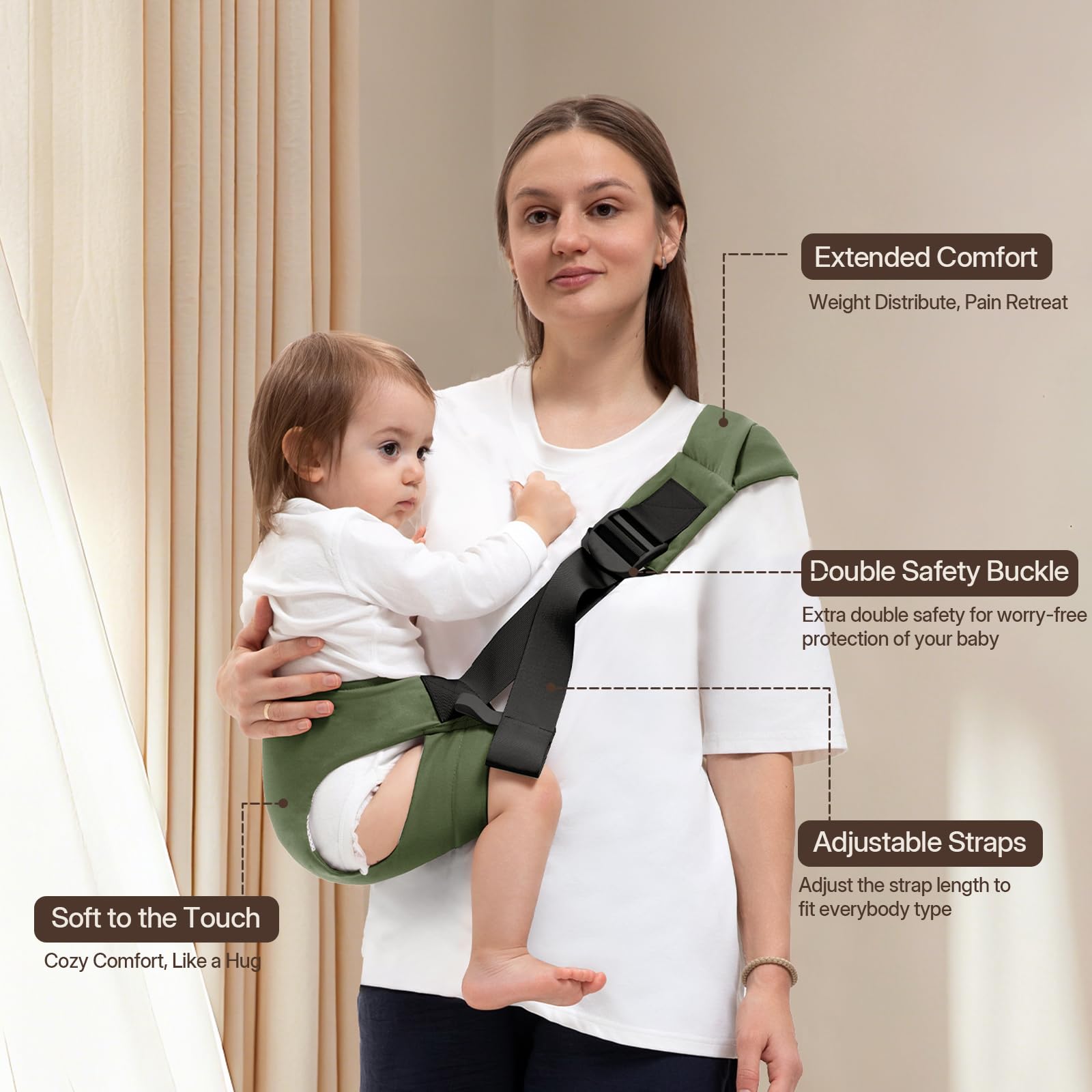 Oblitor toddler carrier lightweight portable design folds compactly for easy packing.